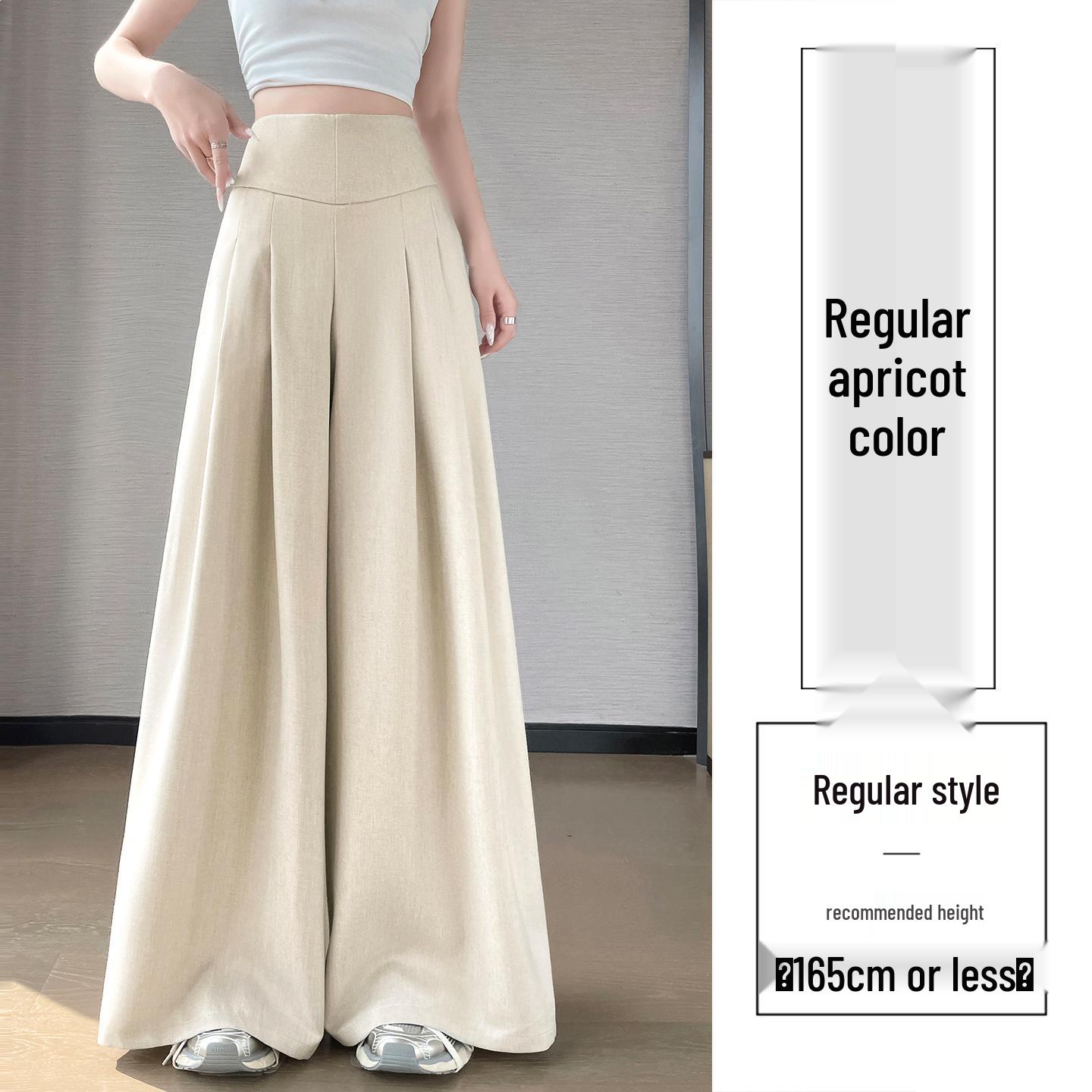 

Women s High-Waisted Wide-Leg Cotton Linen Pants - Summer Fashion, Tummy-Control, Floor-Length, Slimming, Draped Skirt Style X-Large бежевый