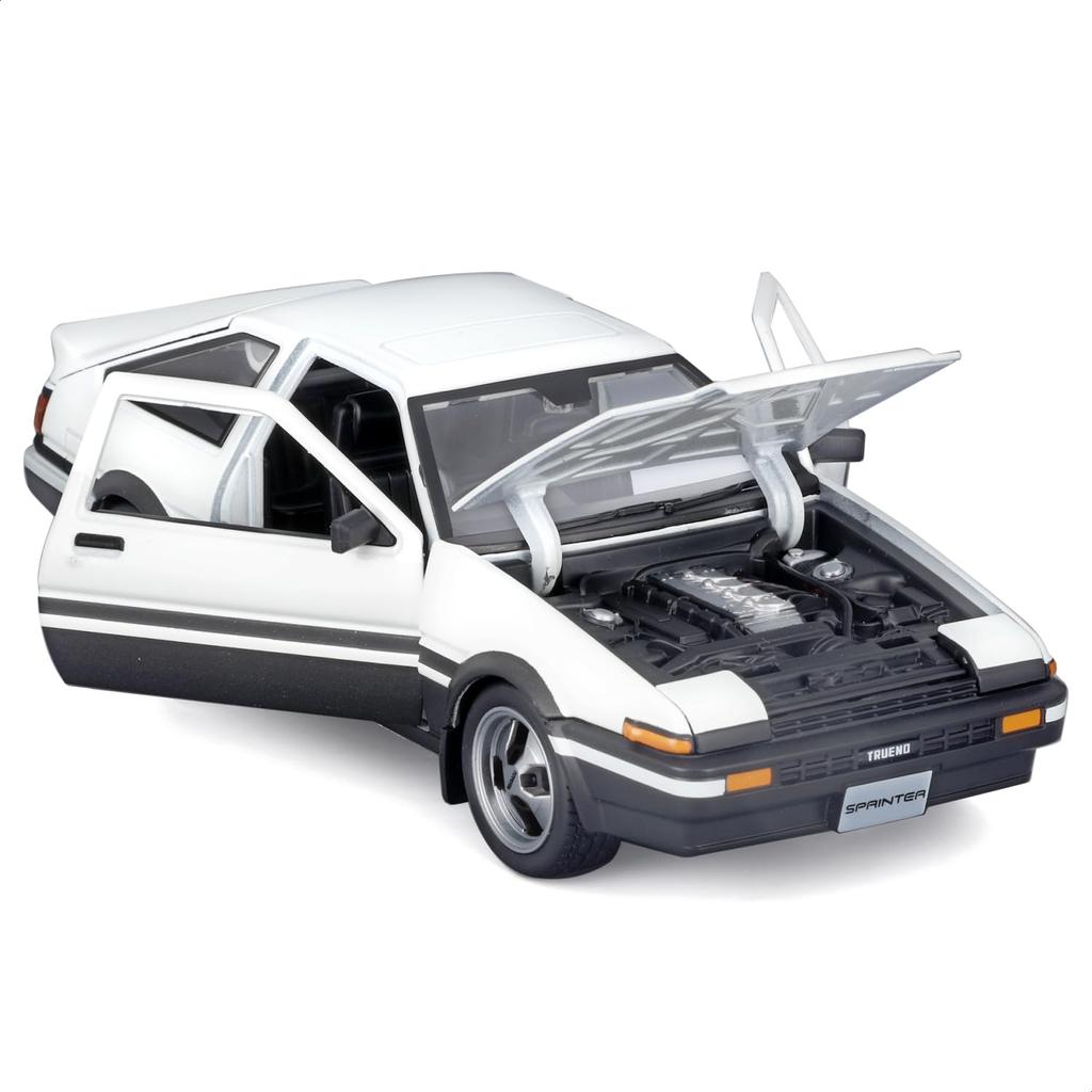 Maisto 1/24 Scale Toyota Sprinter Trueno AE86 White/Black / Diecast Model Car, Finished Model, 32916 WT