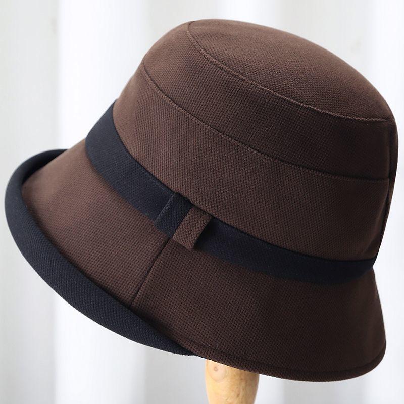 

Рыбацкая шляпа женская простая и универсальная шляпа для путешествий на открытом воздухе солнцезащитная однотонная модная большая окружность головы шляпа для бассейна кофейный