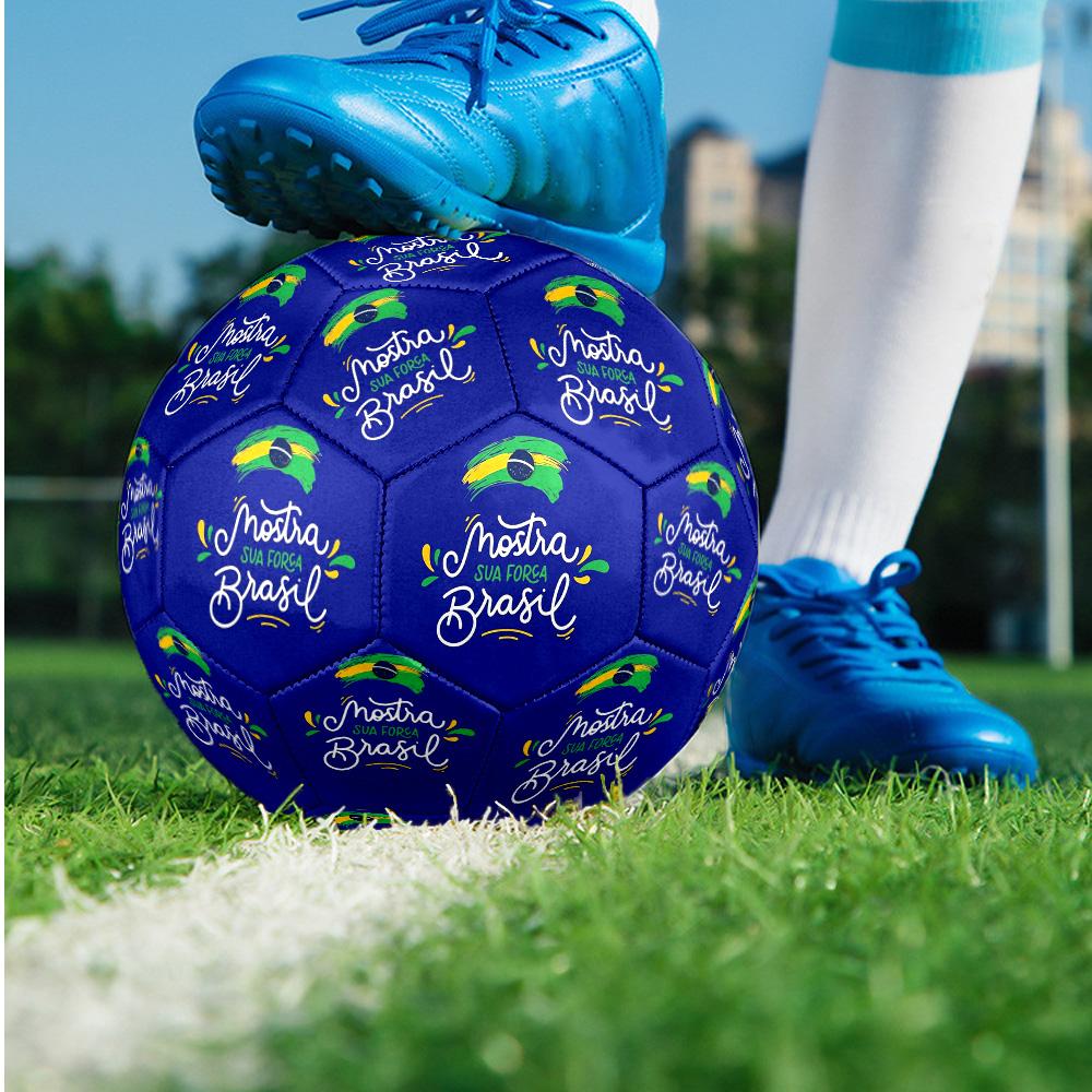 Brazil National Football Team Theme Soccer Ball Size 5 Soccer Ball Soft Touch Professional Training Football for Outdoor Sports