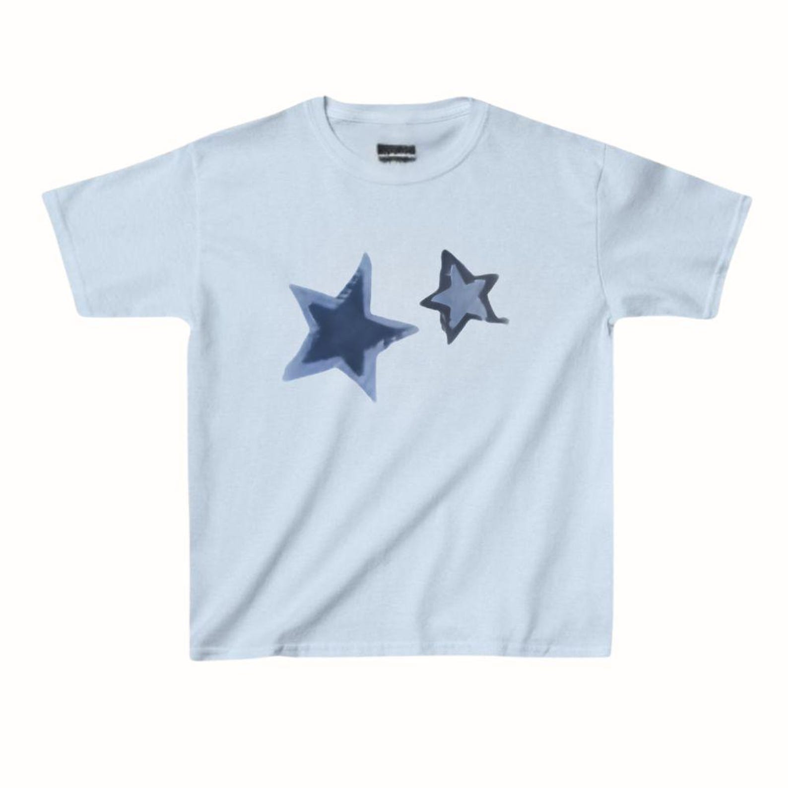 Watercolor Stars Graphic Tee, Blue Star Shirt | Unisex T-Shirt | Summer Beach Top L