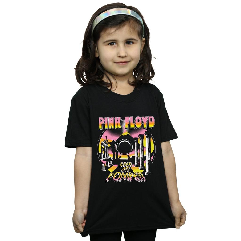 Pink Floyd Girls Live At Pompeii Volcano Cotton T-Shirt