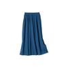 Solid Color Pleated Midi Casual Skirt Women Skirts Blue-Green 464892-55