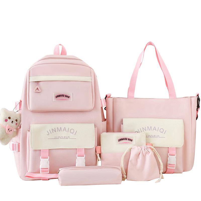 Primary School Girl Junior High School Student Cute Color Blocking Backpack High School Student College Student Backpack
