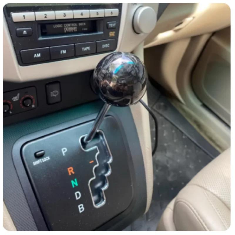 JDM Style Universal Oval/Sphere Carbon Fiber Manual Gear Shift Knob With 3 Adapter for Most Car Decorations Classic