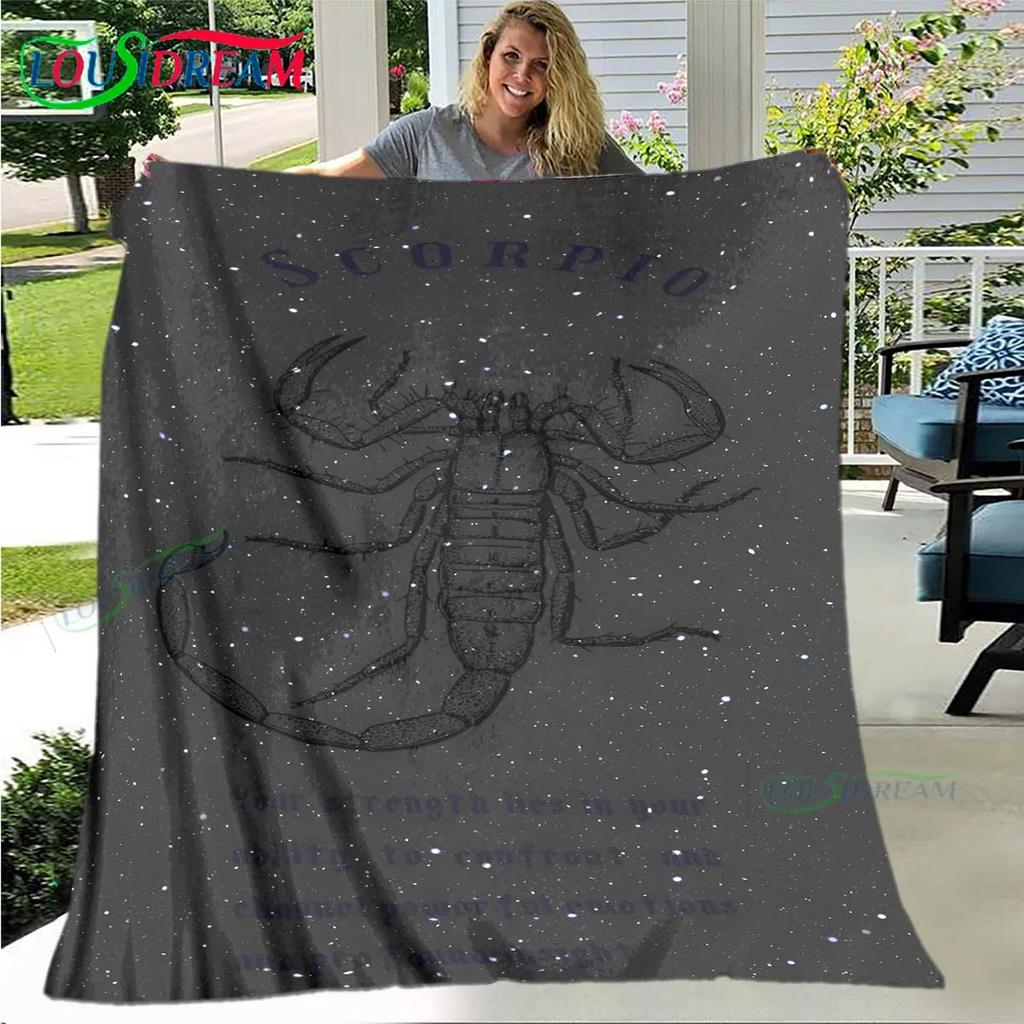 Heet Schorpioenpatroon Deken Flanel Dunne Deken Draagbaar Huis Reizen Kantoor Lunchpauze Deken Verjaardagscadeau
