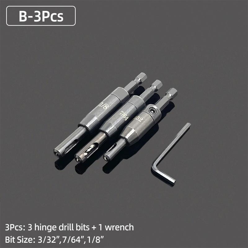 Self-Centering Hinge Twist Drill Bits HSS Different Sizes Window Doors Screw Hole Saw Woodworking Reaming Cabinet Tool