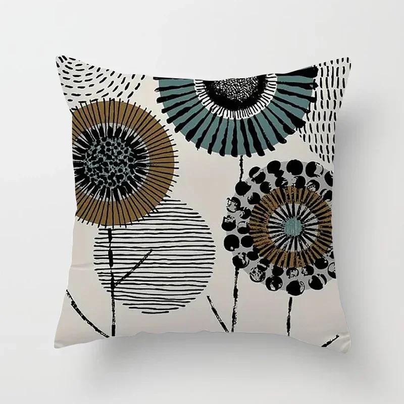 Multicolored Geometric Patterns Double-sided Printed Pillow Cover Short Plush Suitable Living Rooms Sofas Throw Cushion Cover