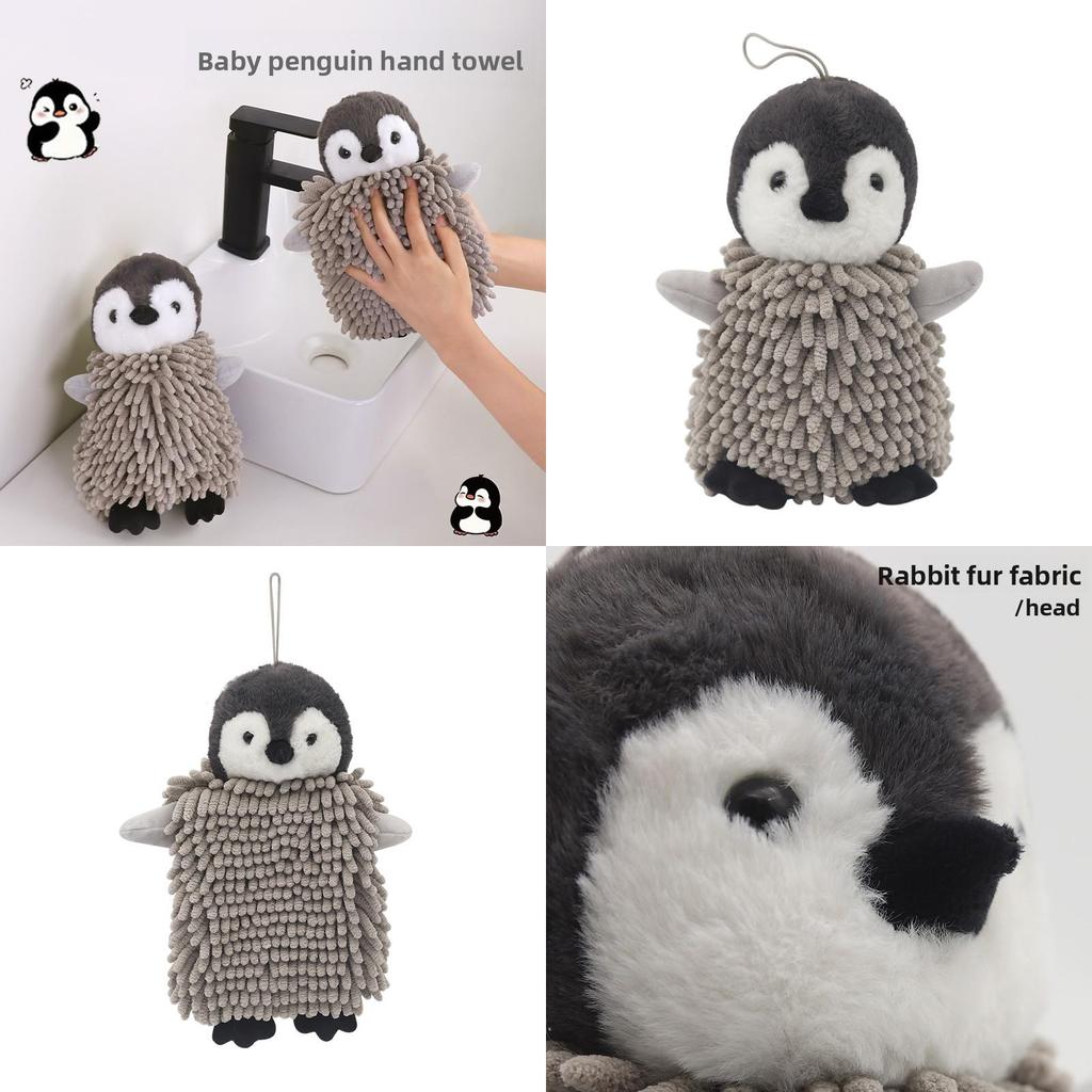 Penguin Plush Hand Towel With Absorbent Cotton For Kids And Adults
