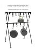 Portable Double-Layer Camping Storage Rack and Folding Lamp Stand
