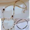Freshwater Pearl Necklace with Tiger's Eye Stone, Vintage and Unique Design, Suitable for Sweaters, European and American Style, Exuding a