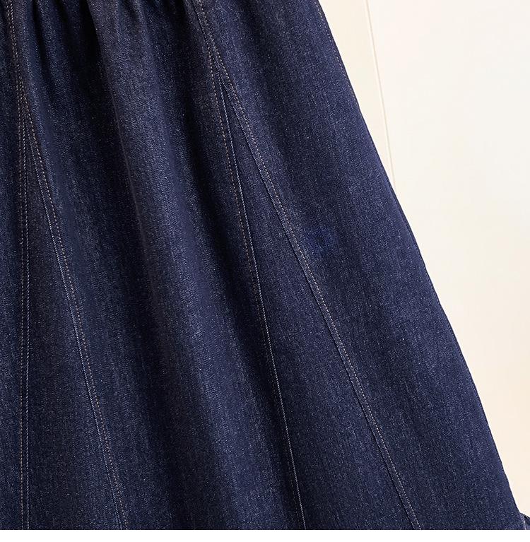 Spring/Summer Plus Size Elastic Waist Denim Skirt: Figure-Flattering, Tummy-Concealing, Fashionable Ruffle Hem for Women