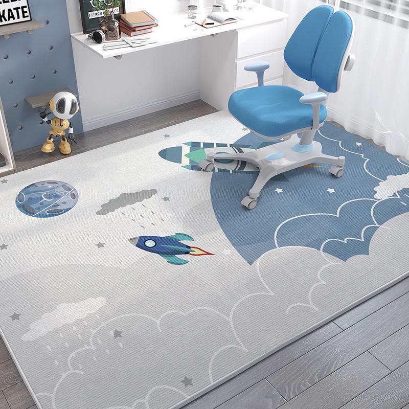 Thick Cartoon Astronaut Area Rug – Non-slip, Insulated Carpet for Children's Rooms & Living Areas