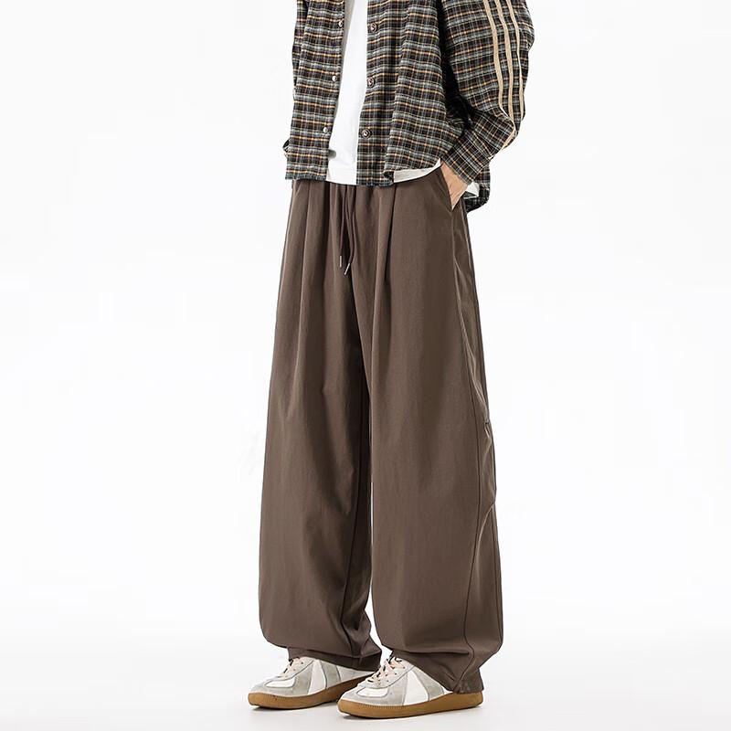 MMOPTOP Men's Japanese Style Loose Fit Curved Workwear Pants