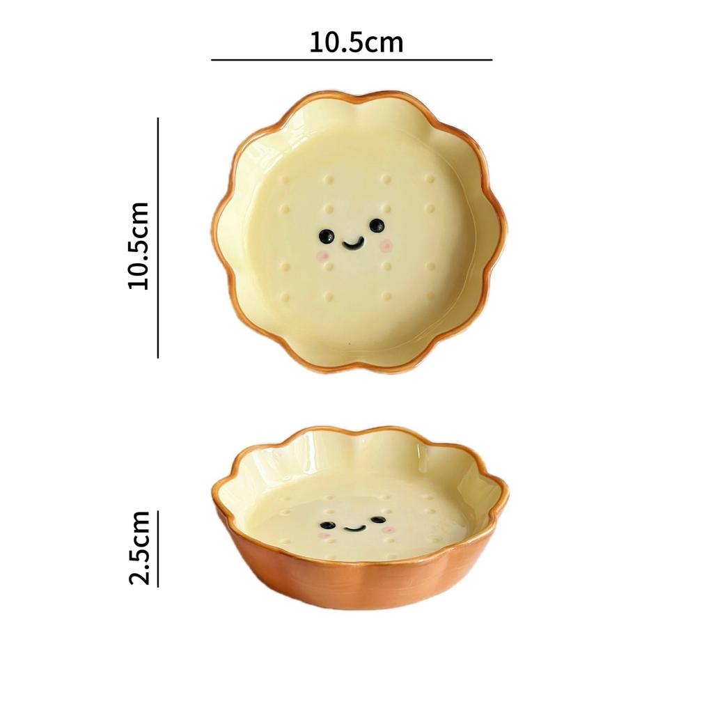 Ceramic Dipping Dish Cute Small Sauce Plate for Soy Sauce Vinegar Hotpot Home Kitchen