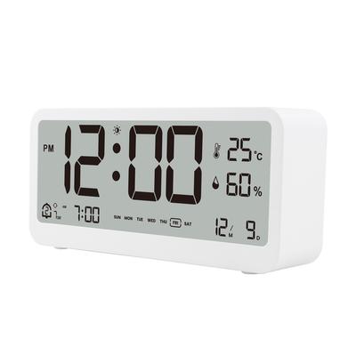 8001-EN Multifunktionale Digitale Uhr LED Helligkeit Einstellbar Temperatur Feuchtigkeit Anzeige Wecker mit Doppelwecker