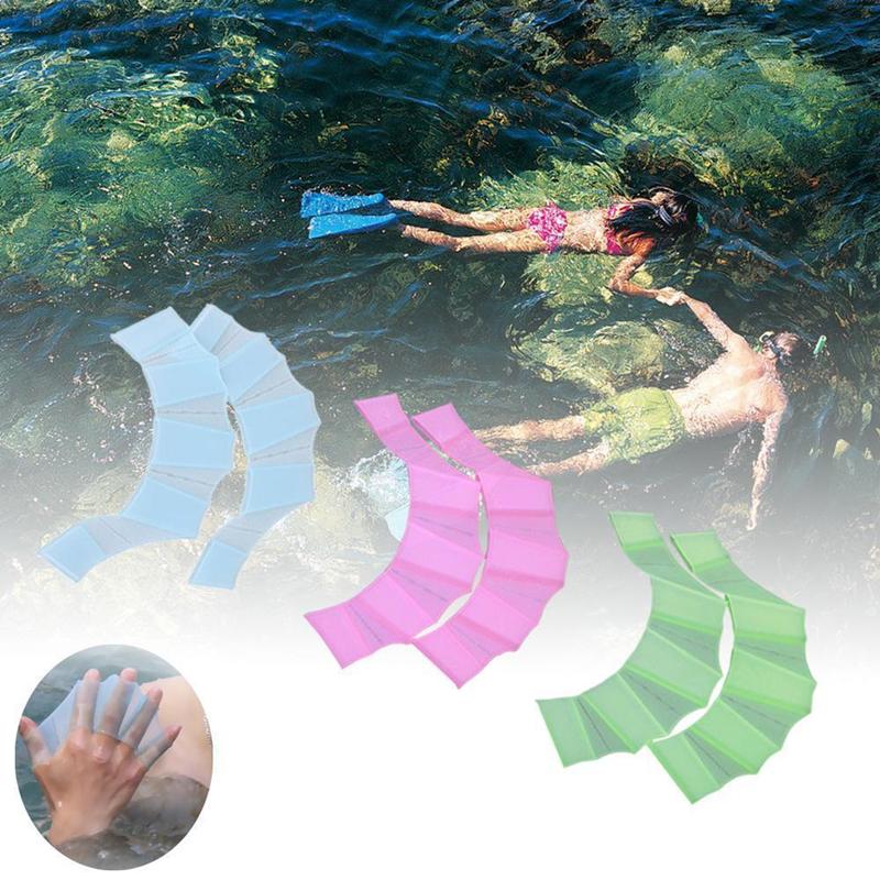 Non-Toxic Summer Silicone Swimming Hand Fins Special Equipment For Teenagers Adults Children Freestyle Paddling