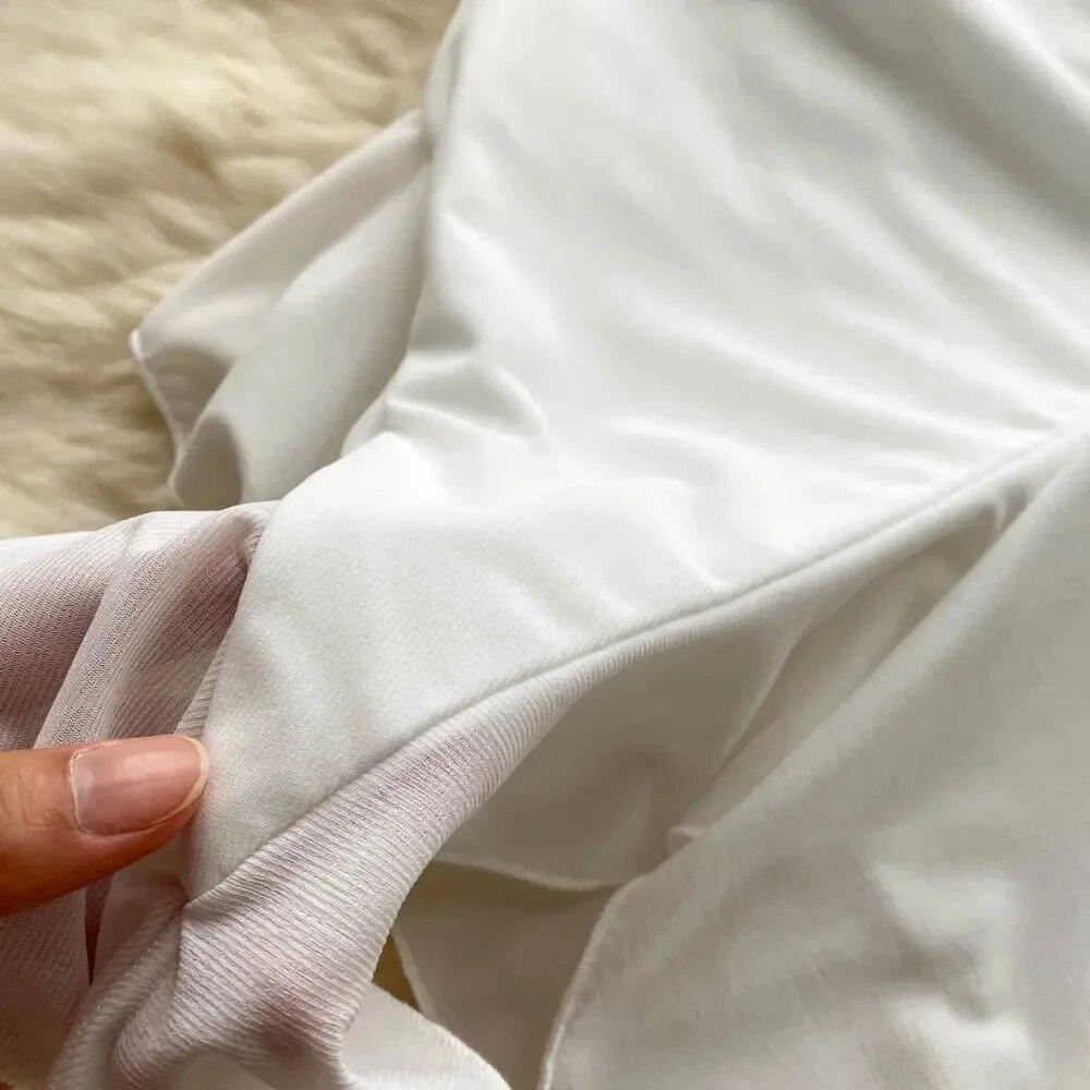 Elegante Sexy Backless Hohe Taille Rüschen Liebsten Split Kleid Fee Sommer Strand Urlaub Vestidos Schlanke Frauen Party Mini Kleid