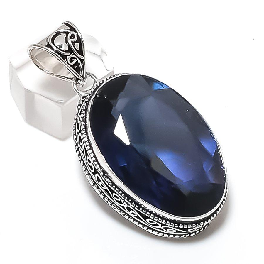 

Натуральный камень ИОЛИТ КВАРЦ Ювелирное изделие из серебра 925 пробы Подвеска 2.05 D8y63