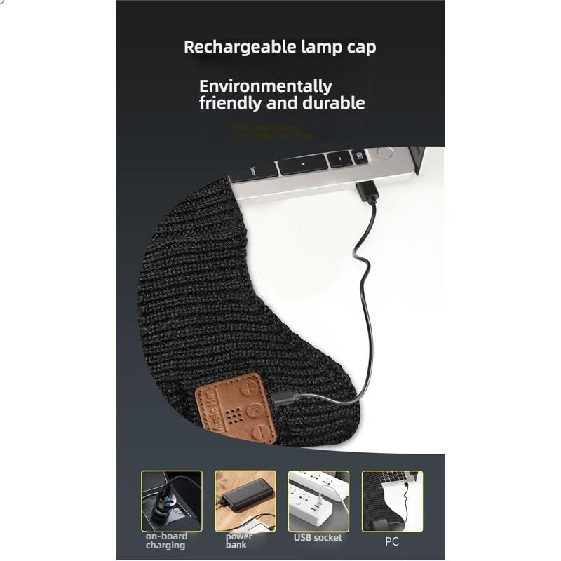 Wireless Bluetooth 5.4 Music Beanie Hat with Reflective Stripe, Waterproof Noise Reduction Stereo Headphones for Outdoor Sports