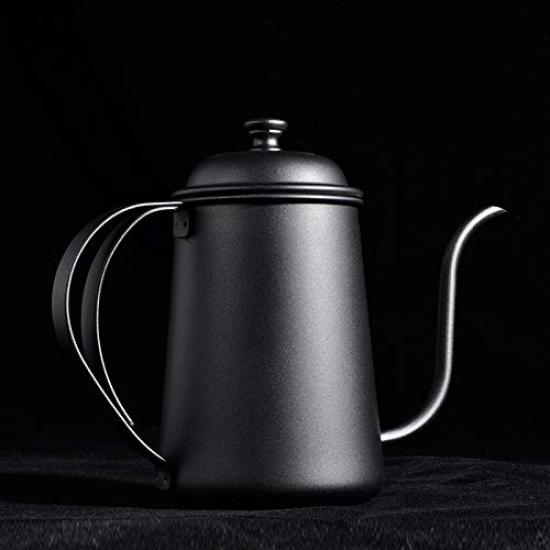 FUN COFFEE Drip Pot, 650ml, Coffee Kettle, Coffee Drip Pot, Camping Kettle, Direct Fire, Small, with Lid, Stainless Steel, Narrow Mouth (co-0001)