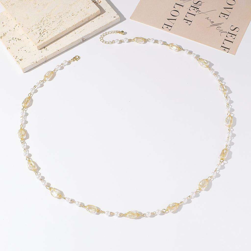 Pearl Design Handmade Necklace High-end Light Luxury Beaded Collarbone Chain Neck Chain Accessories Spot
