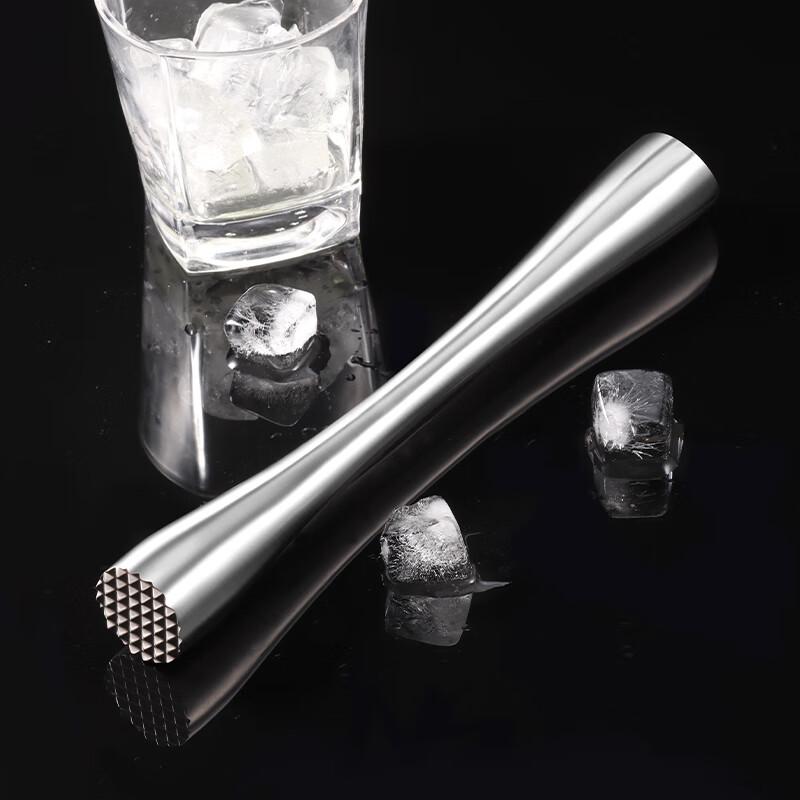 BJ Stainless Steel Ice Crusher Hammer, Ice Breaker, Juicer Stick, Shaker Cup Muddler, Lemon Tea Tool, Ice Crusher Hammer, 26cm Long Versio