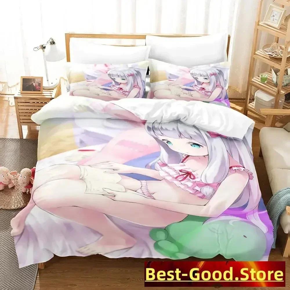 Sagiri Izumi Bedding Set Single Twin Full Queen King Size Bed Set Adult Kid Bedroom Duvetcover Sets Anime Parure De Lit Bed