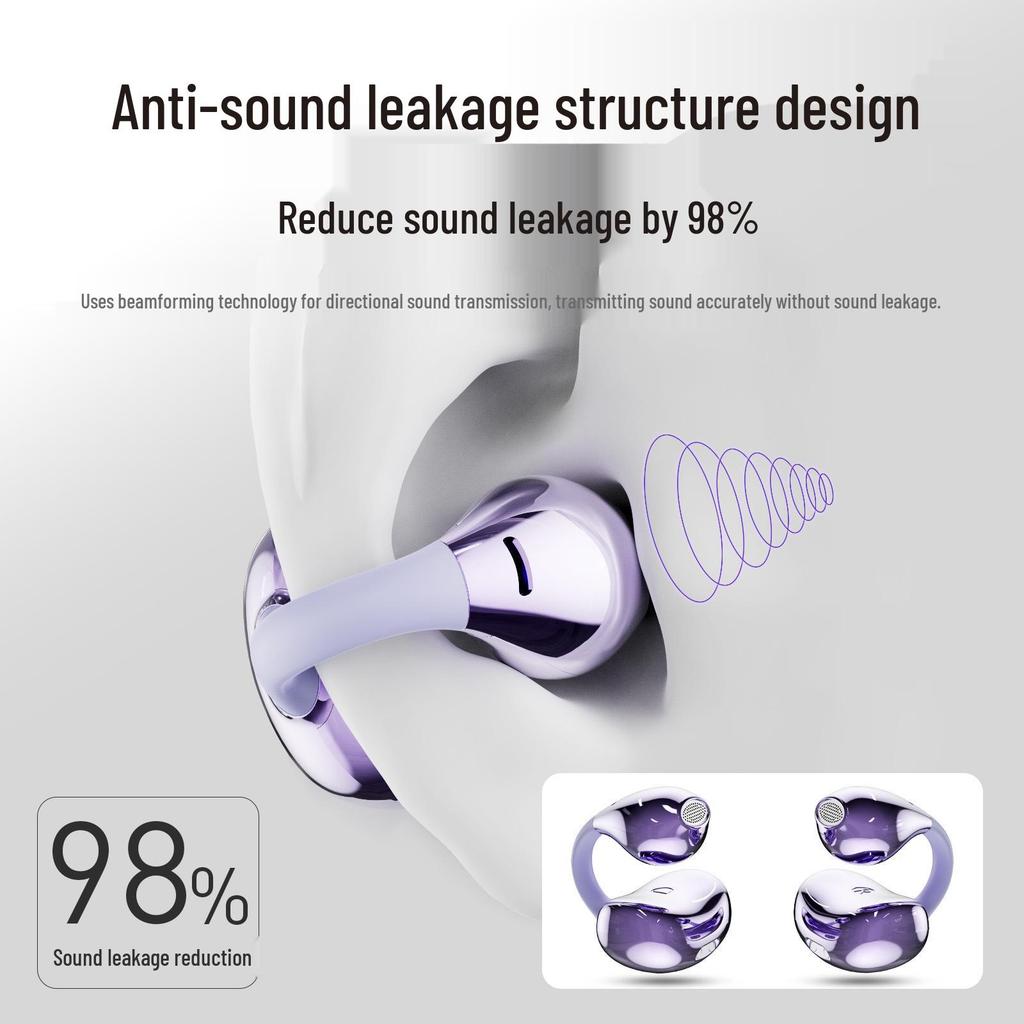 HM-11 Cross TWS Ear Clip 5.4 Sports Bluetooth Earphones with Noise Cancelling & Low Latency