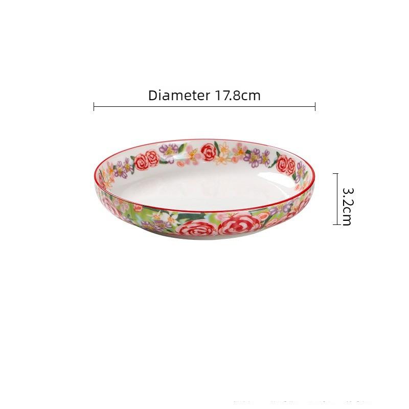 

BEPAN 1PC American Pastoral Ceramic Deep Plate Embossed Textured Round Dinner Plates Creative Household Tableware