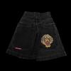 Jeans da uomo Y2K Hip Hop Vestibilità Larga Gamba Dritta Denim Con Stampa Ricamata - Cotone Lavato Blu Nero