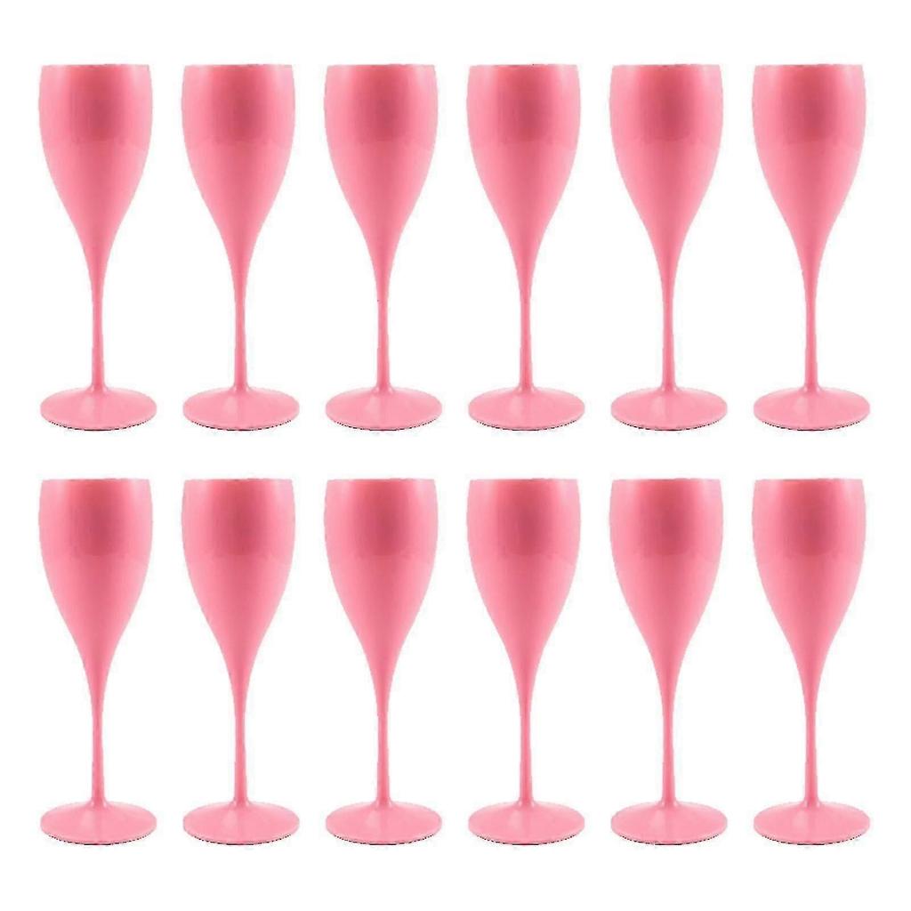 Elegant Rose Pink Champagne Flutes Set of 12 with Tall Stem Design for Wedding Celebrations and Special Events Toast Glassware