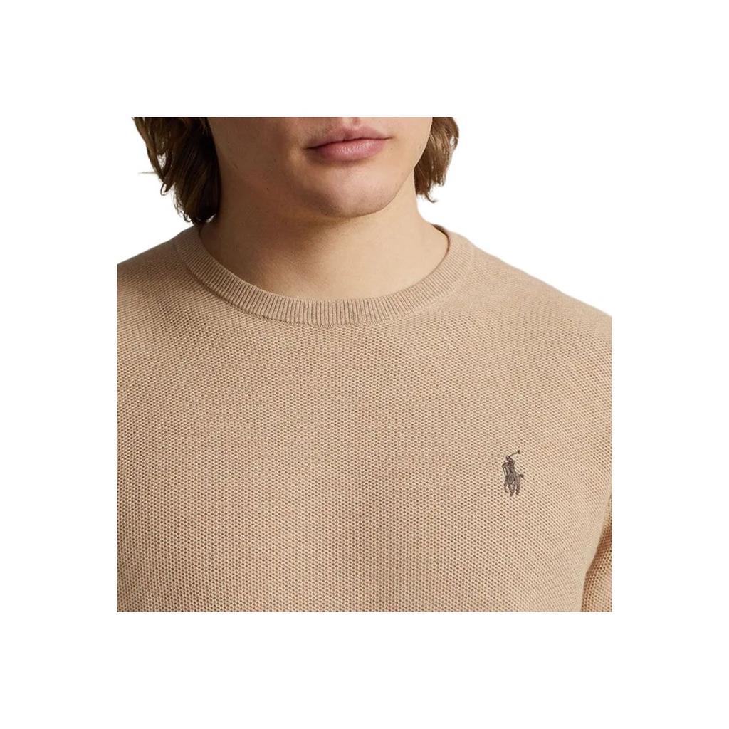 Polo Ralph Lauren Solid Color Logo Embroidered Crew Neck Long Sleeve Sweater Men Sweater Brown 710918163-502