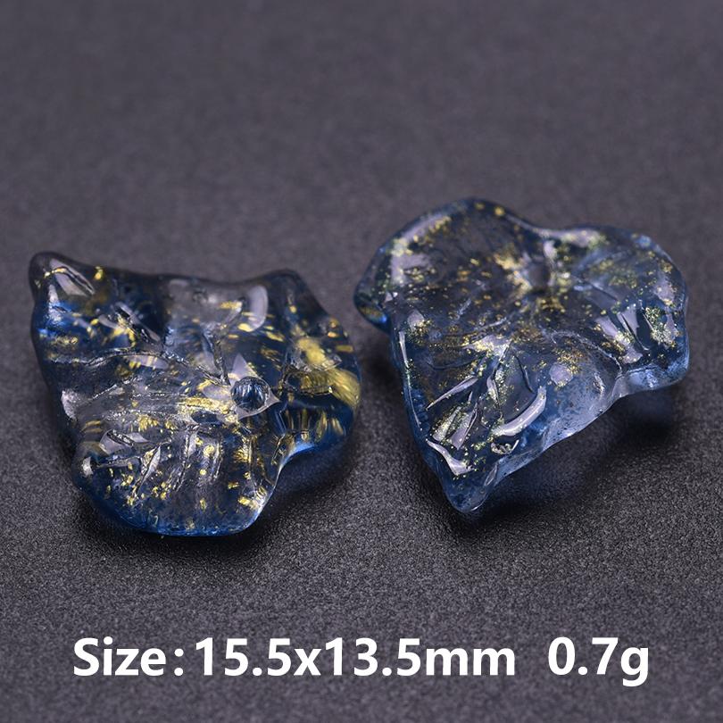 50pcs Mix Glass Shell Ginkgo Leaf Glans Dorsal Lobe Glass Charms For Jewelry Making Supplies Plant Accessories Handmade Pendant