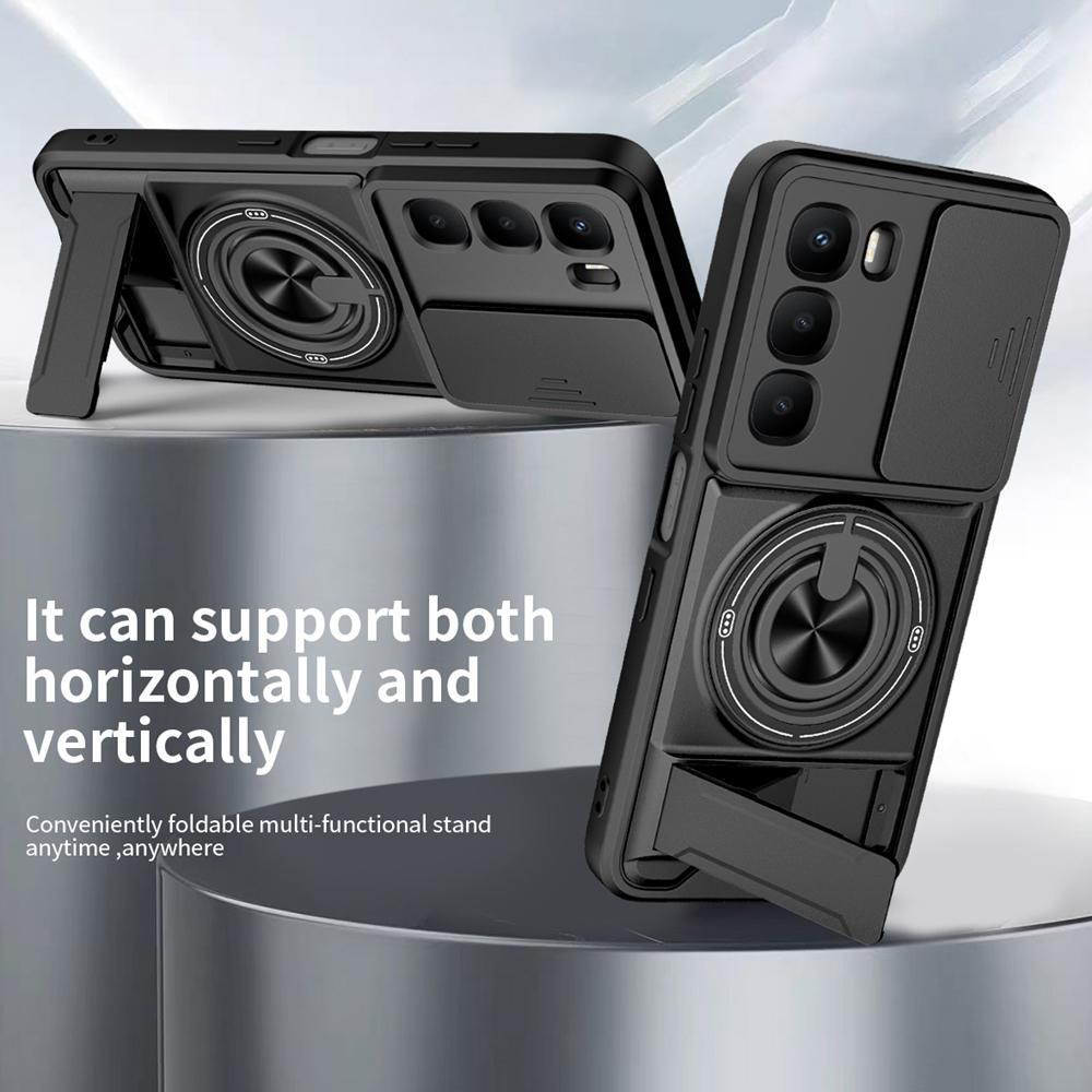 KEYSION Magnetic Phone Case for Infinix Hot 60i 4G 60 5G Hot 60 Pro Slide Camera Protection Upright Kickstand Shockproof Cover