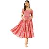 Kzully Women' Crepe Smocked Midi Dress ( 1PinkFlowerSPrint Pink