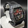 Used New Wristwatch Richard Mille Type Quartz Homage Watch Rubber Tonneau Carbon