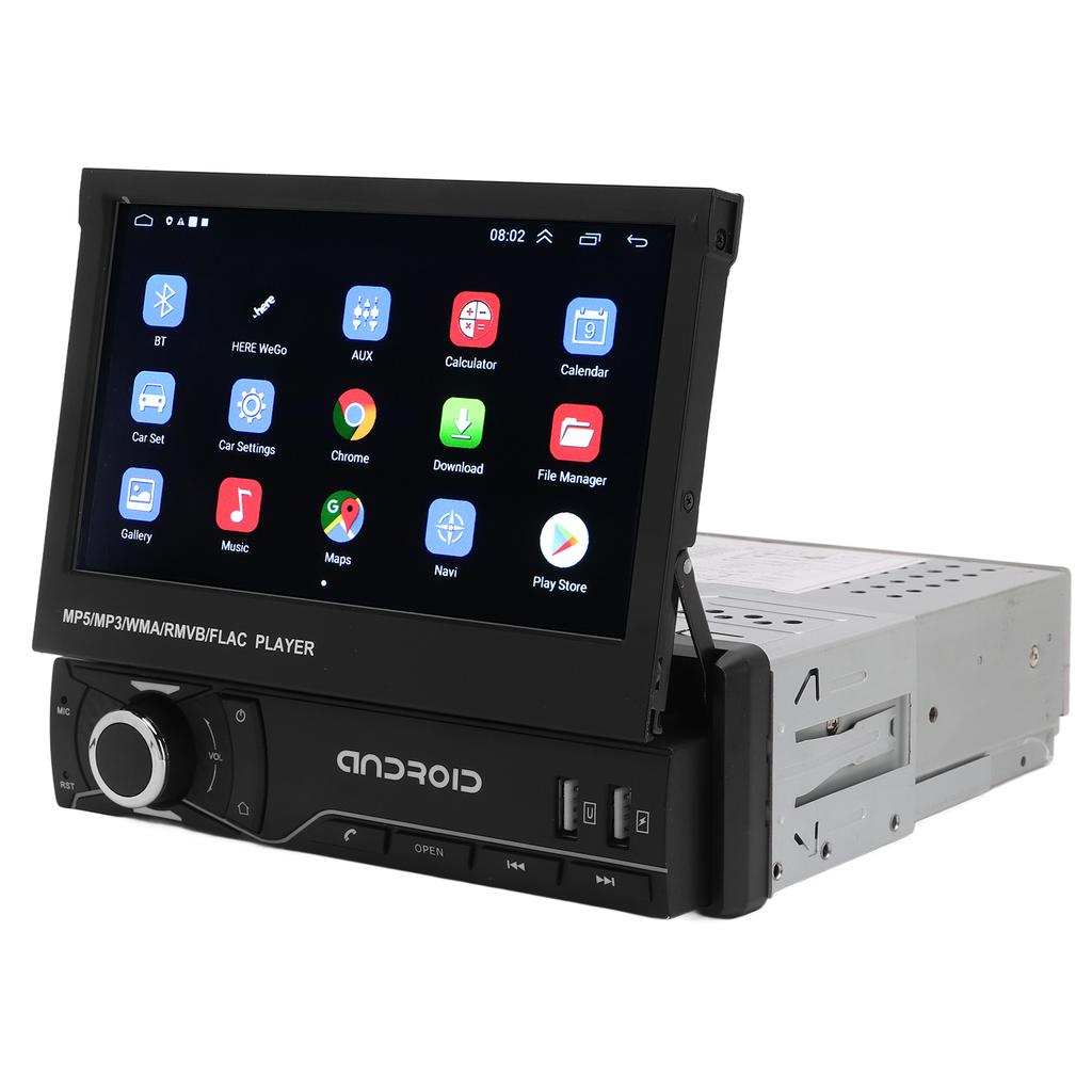 7-tums Single Din Bilradio Vikbar Pekskärm Navigation Handsfree-samtal med Backkamera 2+32GB