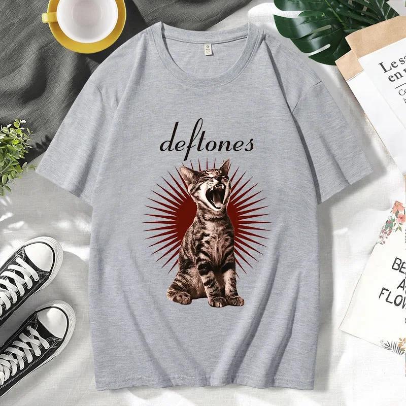 

2025 new model Deftones Tshirt Mens Summer American Alternative Rap MetalCotton Short Sleeve 2025 Fashion Print Tshirt S