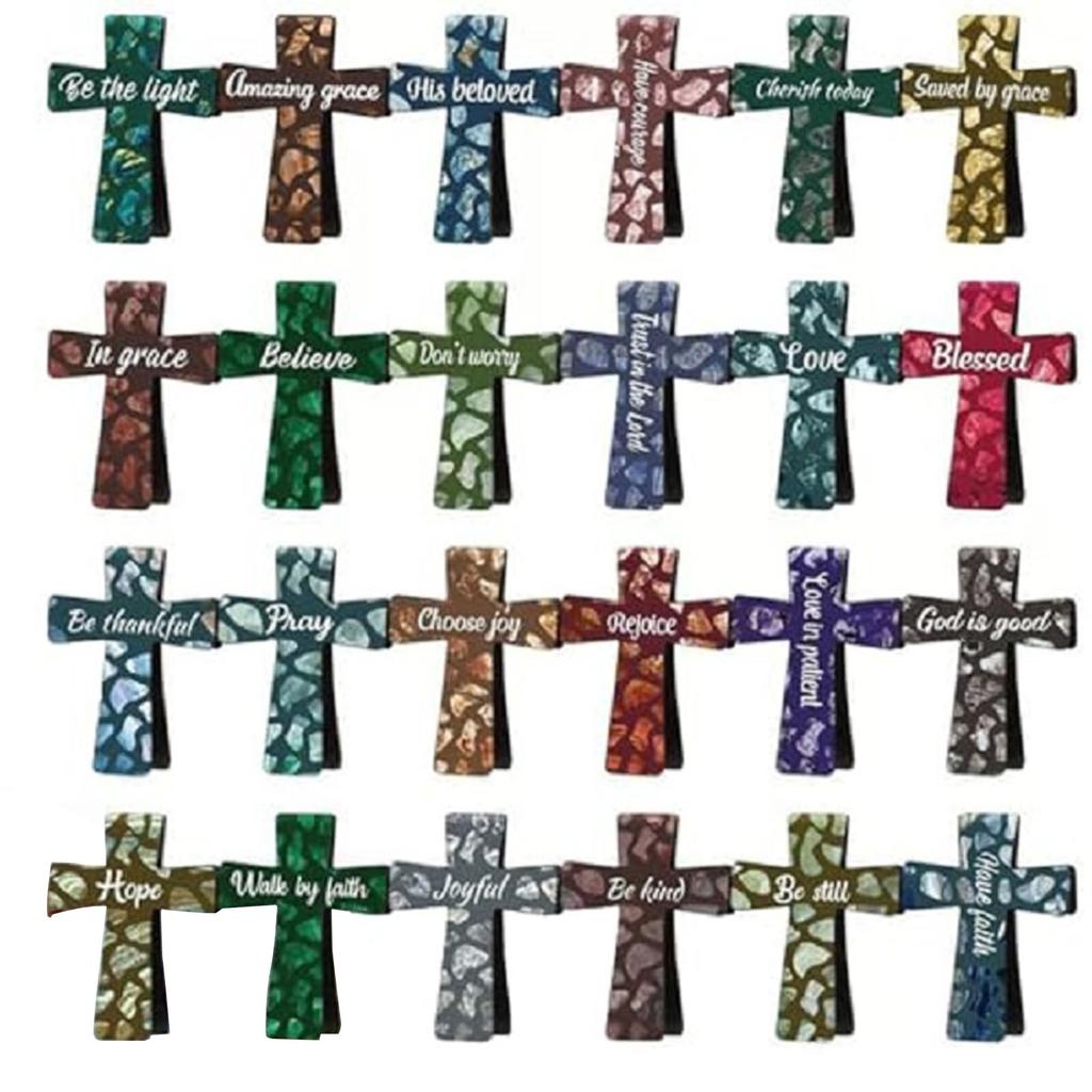12/16/24 Pcs Christian Cross Magnetic Page Markers Religious Bible Verses Bookmarks Magnetic Page Clips for Women & Men