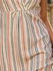 Women Summer Striped Sleeveless Midi Dress V Neck Empire Waist Loose Linen Look Sundress Bohemian City Holiday Outfit