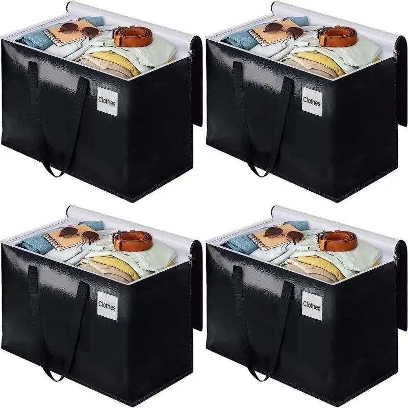 4pcs Moving Storage Bags 93L Clothing Organizers Luggage Bag Large Capacity Waterproof Clothes Quilts Luggage Storage Bag