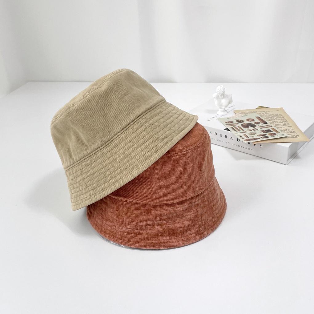 Women's and Men's Autumn Washed Plain Bucket Hat