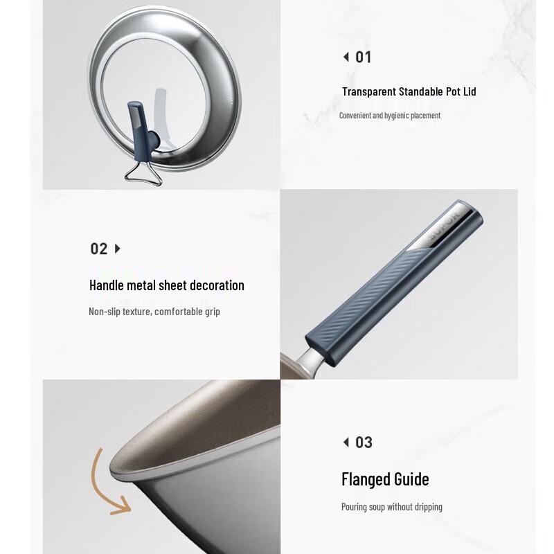 SUPOR 30cm Titanium Wok with Lid