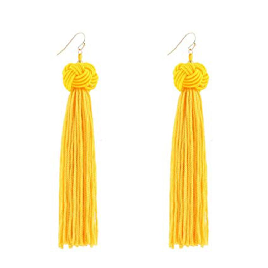 Женские богемные серьги Ювелирные изделия Длинная кисточка Бахрома Бохо Крючок Подвески