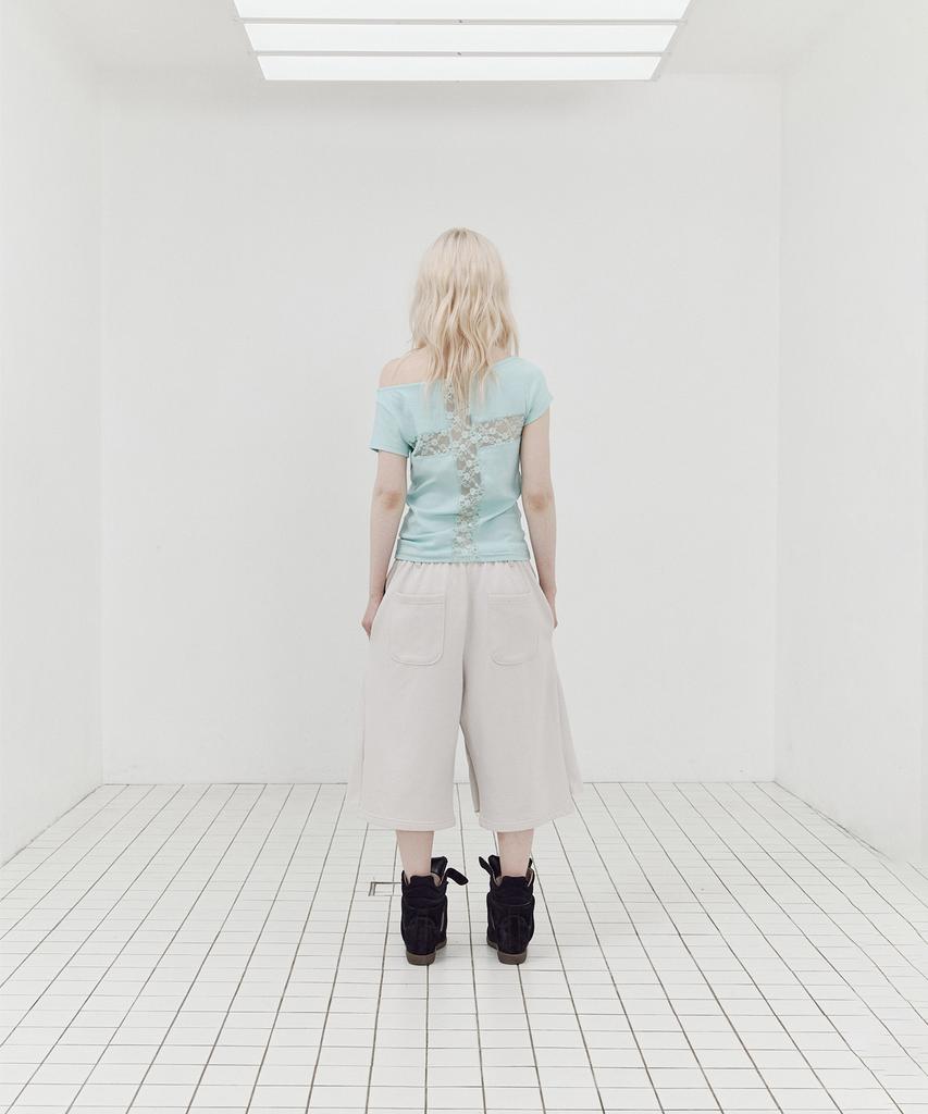 SETUP-EXE Double Layered Bermuda Pants / Beige