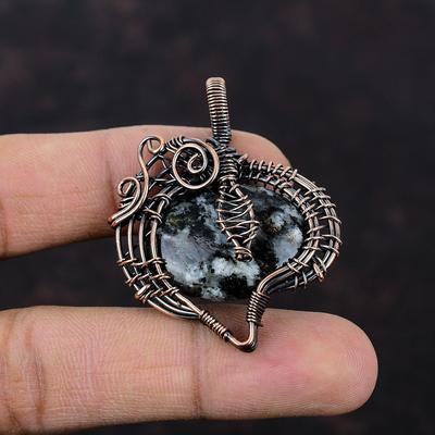 Astrophyllite Pendant Copper Wire Wrapped Gemstone Pendant Copper Jewelry Boho Style Pendant Handmade Wire Wrapped Jewelry Gift For Friend