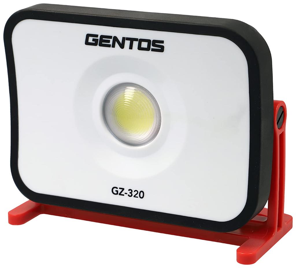 GENTOS GZ-320 LED Work Light, AC/USB Rechargeable (with dedicated rechargeable battery), 1700 Lumens, Water Resistant, COB, for Outdoor Use, Fishing