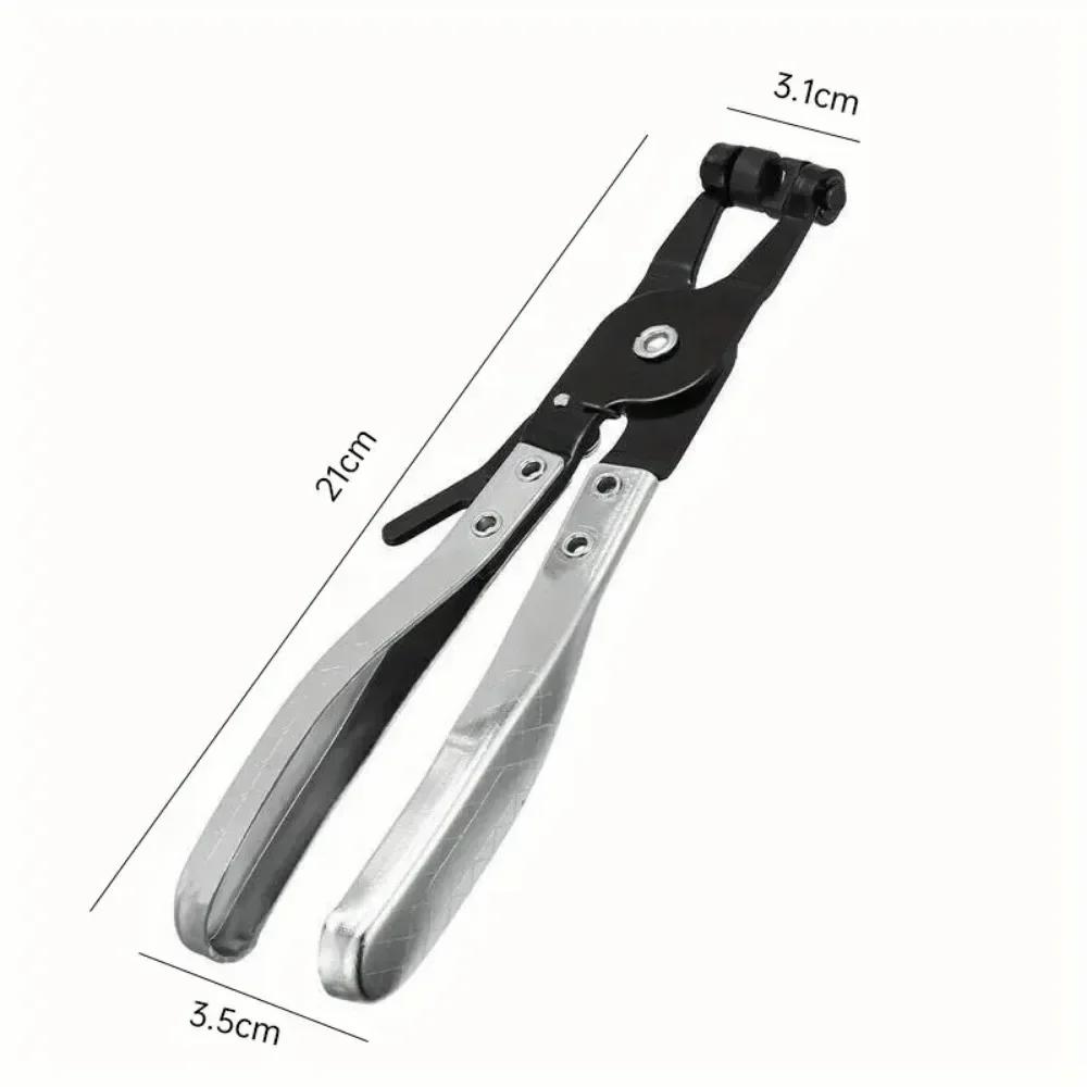 Bendable Hose Clamp Pliers for Auto Hose Bundle Removal - Swivel Drive Jaw Locking Tool for Ring-Type Flat-Band Clamps