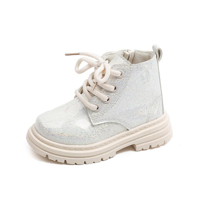 Girls Short Boots Korean Style Kids Princess Boots Glossy Autumn Winter Children Ankle Boots Soft Versatile